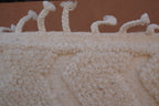 BENI OURAIN MOROCCAN RUG - MINIMAL DIAMOND BEIGE WOOL RUG