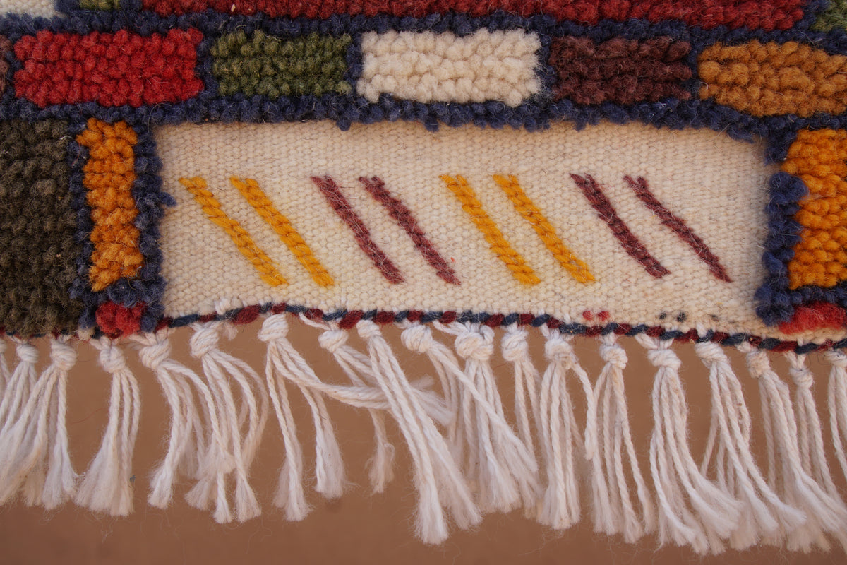MOSAIC BERBER PICASSO RUG- HANDWOVEN TAZNAKHT WOOL CARPET