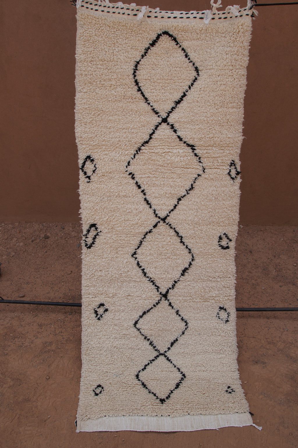 BENI OURAIN RUNNER RUG- HANDWOVEN MOROCCAN WOOL BERBER CARPET