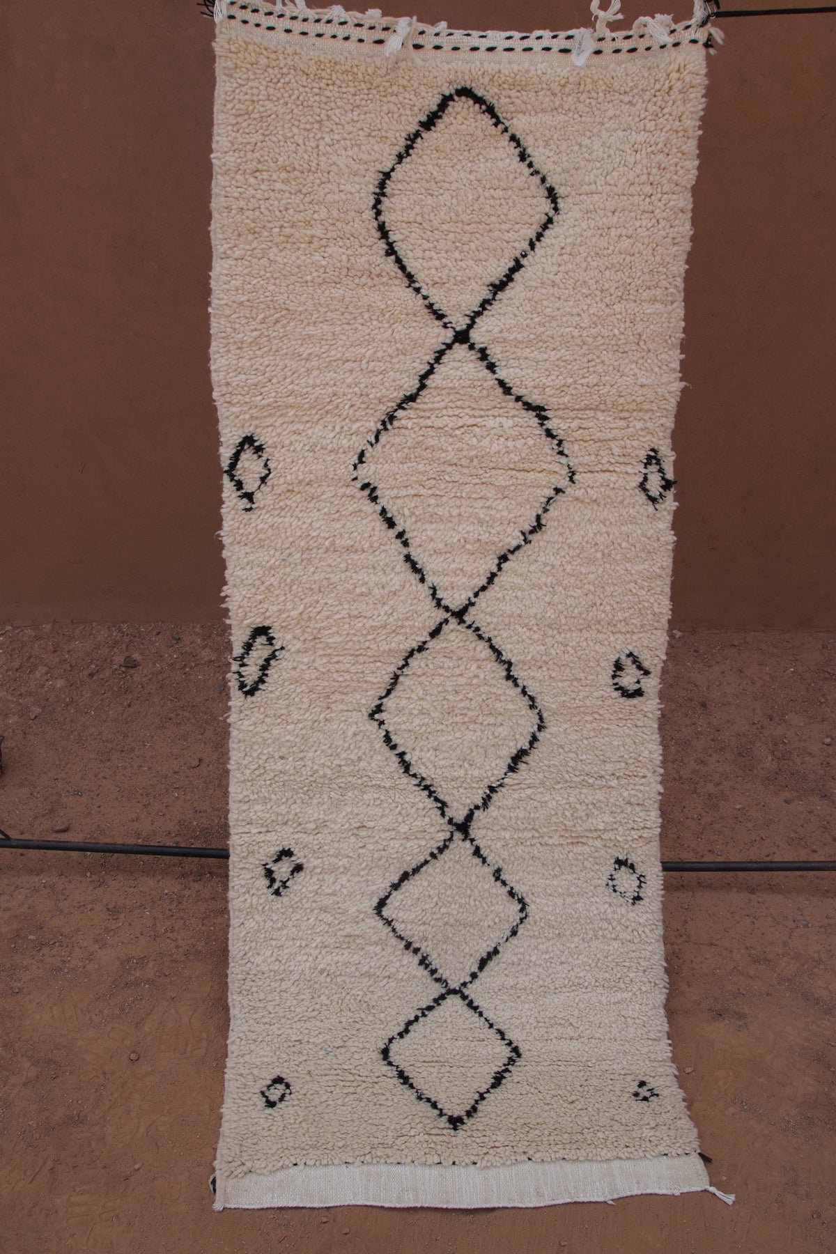 BENI OURAIN RUNNER RUG- HANDWOVEN MOROCCAN WOOL BERBER CARPET