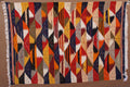 ABSTRACT BERBER PICASO RUG  -  HANDWOVEN GEOMETRIC WOOL CARPET