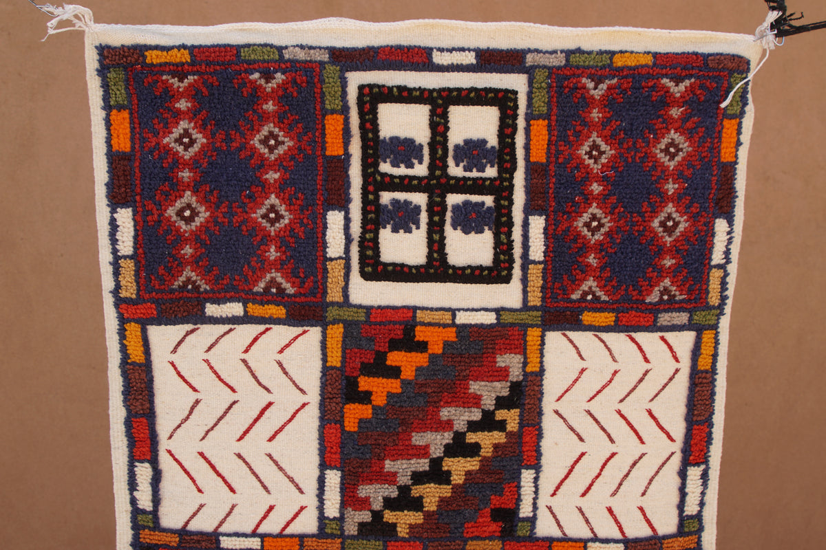 MOSAIC BERBER PICASSO RUG- HANDWOVEN TAZNAKHT WOOL CARPET