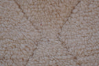 CARVED BENI OURAIN MOROCCAN RUG- HANDWOVEN IVOORY BERBER WOOL RUG