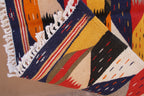 ABSTRACT BERBER PICASO RUG  -  HANDWOVEN GEOMETRIC WOOL CARPET