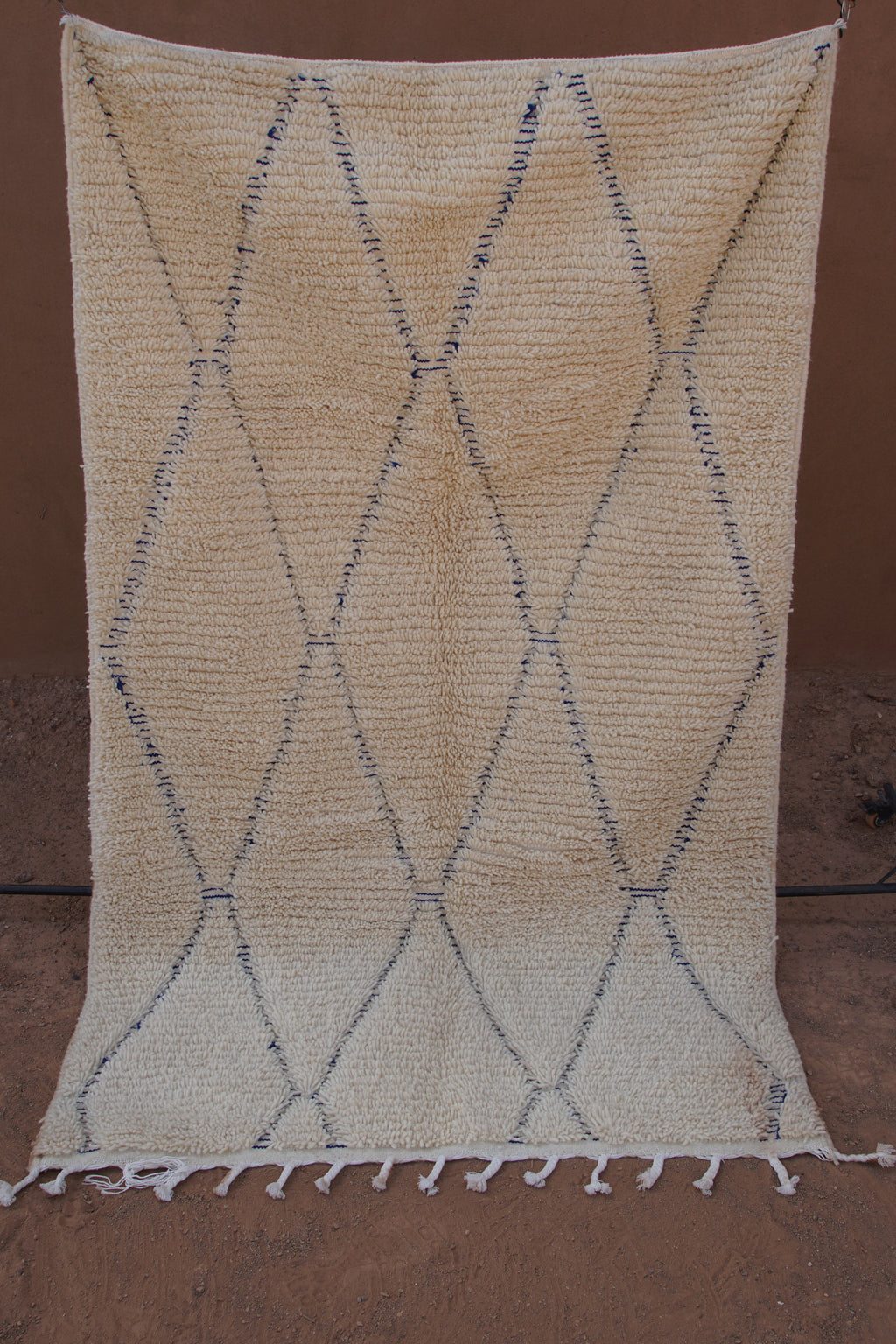 BENI OURAIN RUG - MOROCCAN DIAMOND PATTERN WOOL BERBER CARPET