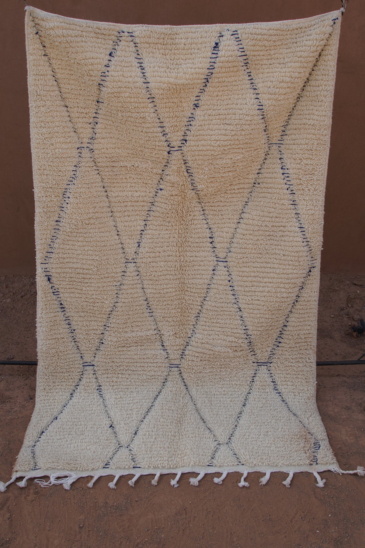 BENI OURAIN RUG - MOROCCAN DIAMOND PATTERN WOOL BERBER CARPET