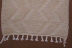 BENI OURAIN MOROCCAN RUG - MINIMAL DIAMOND BEIGE WOOL RUG