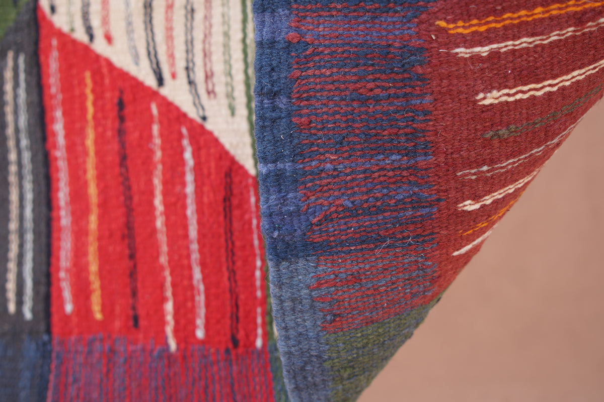 BERBER PICASO RUG- ABSTRACT FLAT WEAVE WOOL CARPET