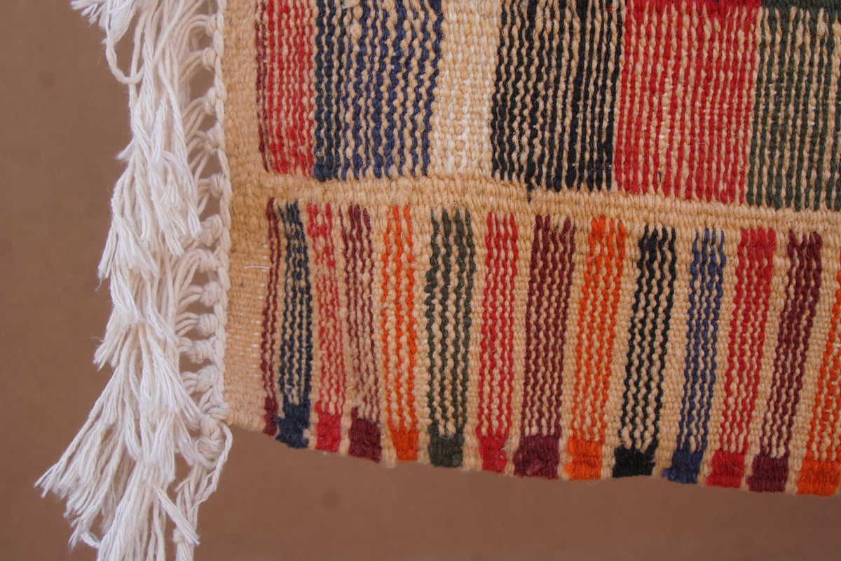 HANDMADE MOROCCAN BERBER PICASO FLATWEAVE RUG