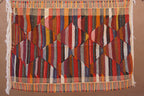 HANDMADE MOROCCAN BERBER PICASO FLATWEAVE RUG