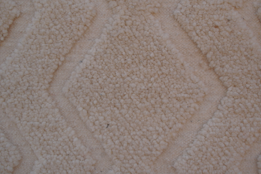 BENI OURAIN MOROCCAN RUG - MINIMAL DIAMOND BEIGE WOOL RUG