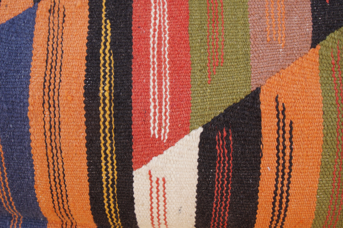 MOROCCAN BERBER PICASO FLATWEAVE RUG- HANDMADE AMAZIGH