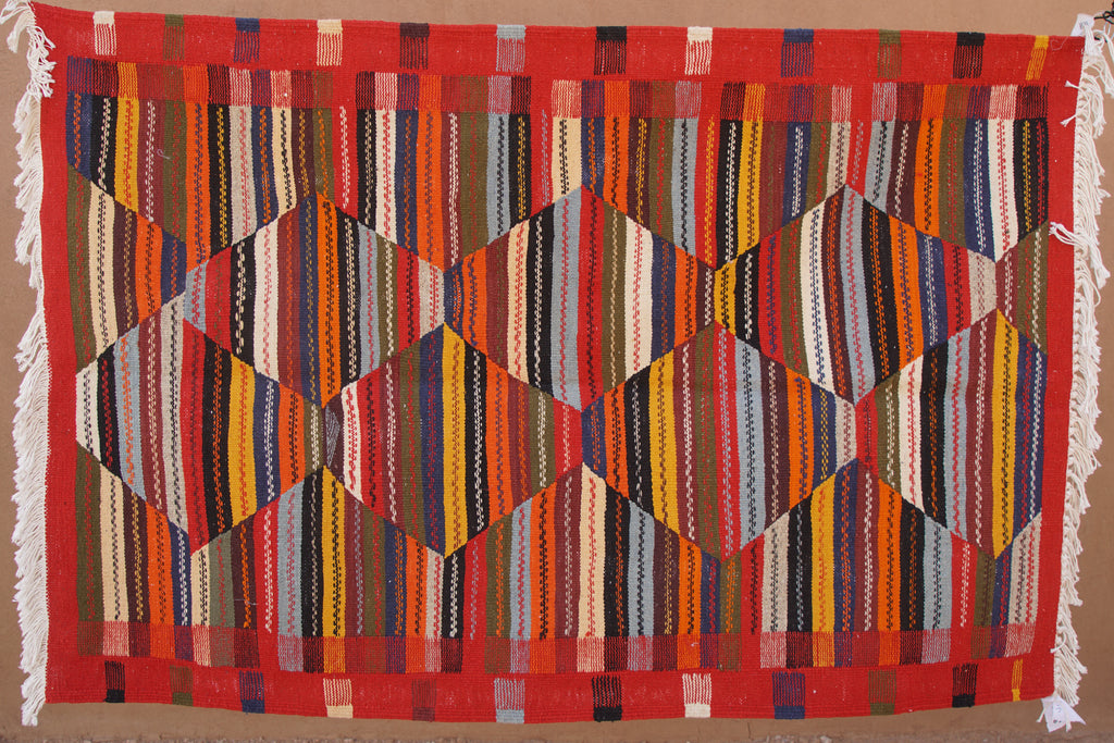 MOROCCAN BERBER PICASO HANDMADE FLATWEAVE RUG
