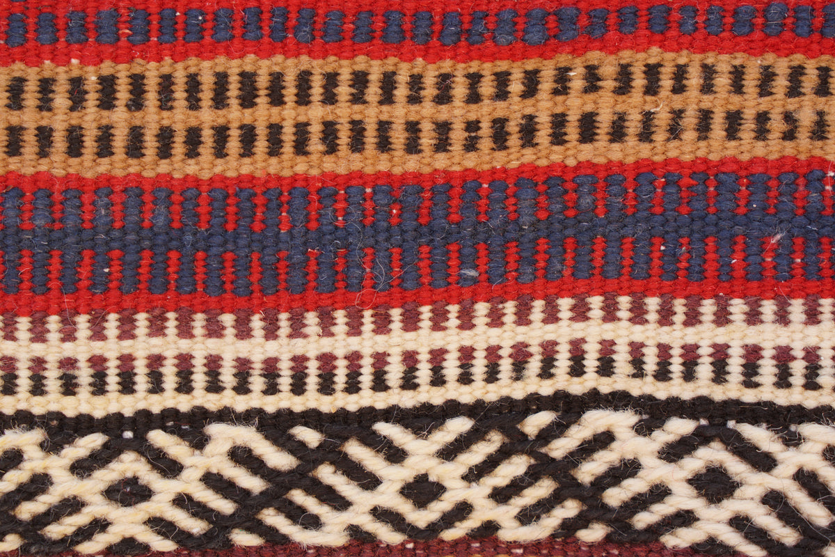 AKHNIF THREE TECHNIQUE RUG - FLAT WEAVE BERBER WOOL RUG