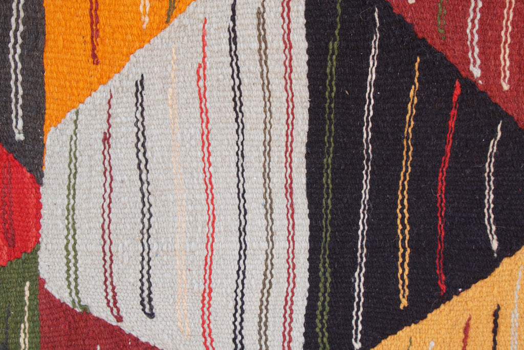 BERBER PICASO RUG- ABSTRACT FLAT WEAVE WOOL CARPET