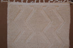 BENI OURAIN MOROCCAN RUG - MINIMAL DIAMOND BEIGE WOOL RUG