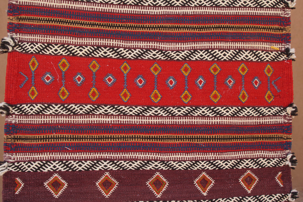 AKHNIF THREE TECHNIQUE RUG - FLAT WEAVE BERBER WOOL RUG