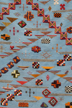 AKHNIF TAZNAKHT LIGHT MAJORELLE BLUE COLOR - INDIGO AKHNIF MOROCCAN RUG