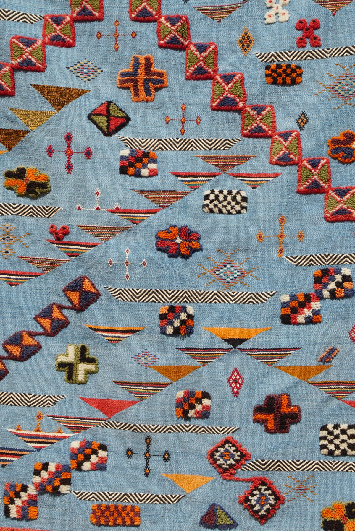 AKHNIF TAZNAKHT LIGHT MAJORELLE BLUE COLOR - INDIGO AKHNIF MOROCCAN RUG