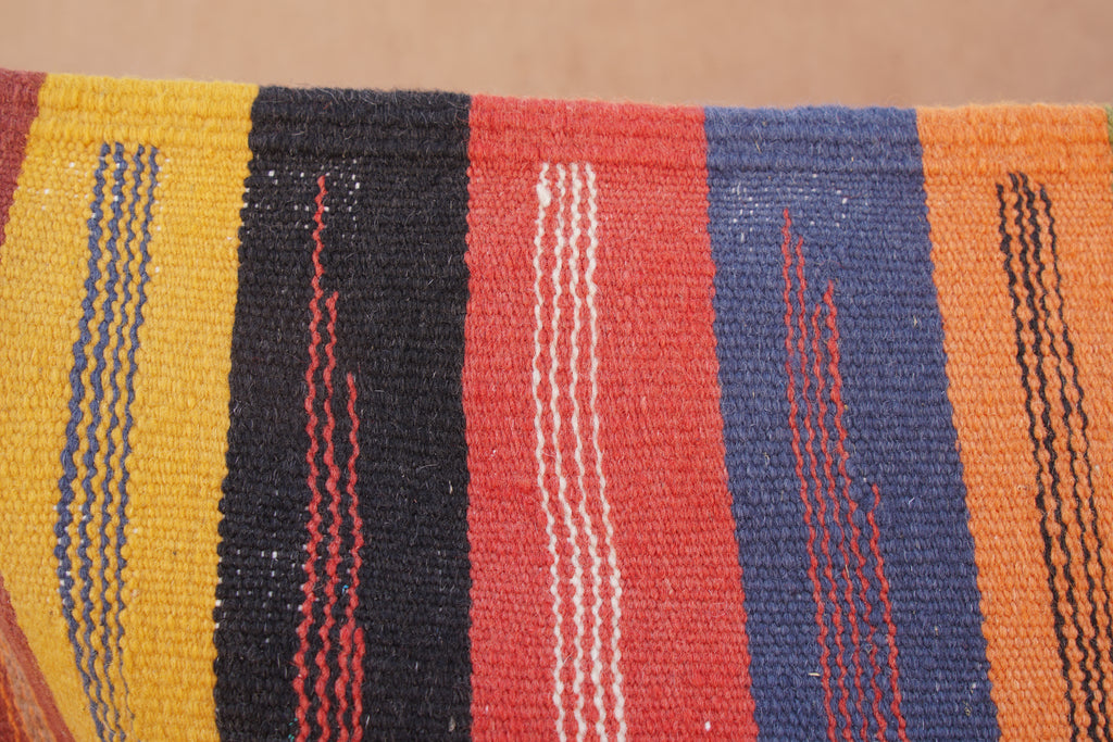 MOROCCAN BERBER PICASO FLATWEAVE RUG- HANDMADE AMAZIGH