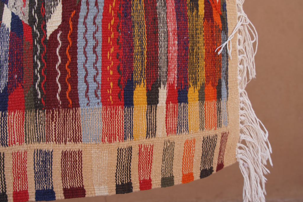 BERBER PICASO TAZNAKHT RUG - HANDWOVEN MOROCCAN FLAT WEAVE CARPET
