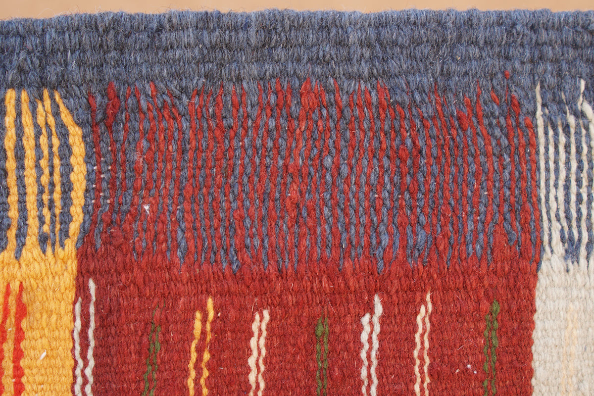 BERBER PICASO RUG- ABSTRACT FLAT WEAVE WOOL CARPET