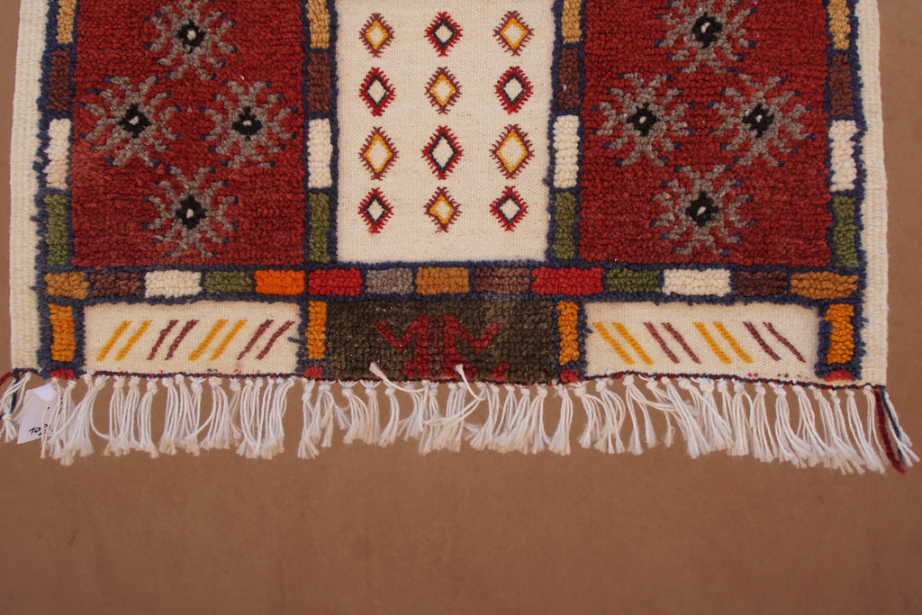 MOSAIC BERBER PICASSO RUG- HANDWOVEN TAZNAKHT WOOL CARPET