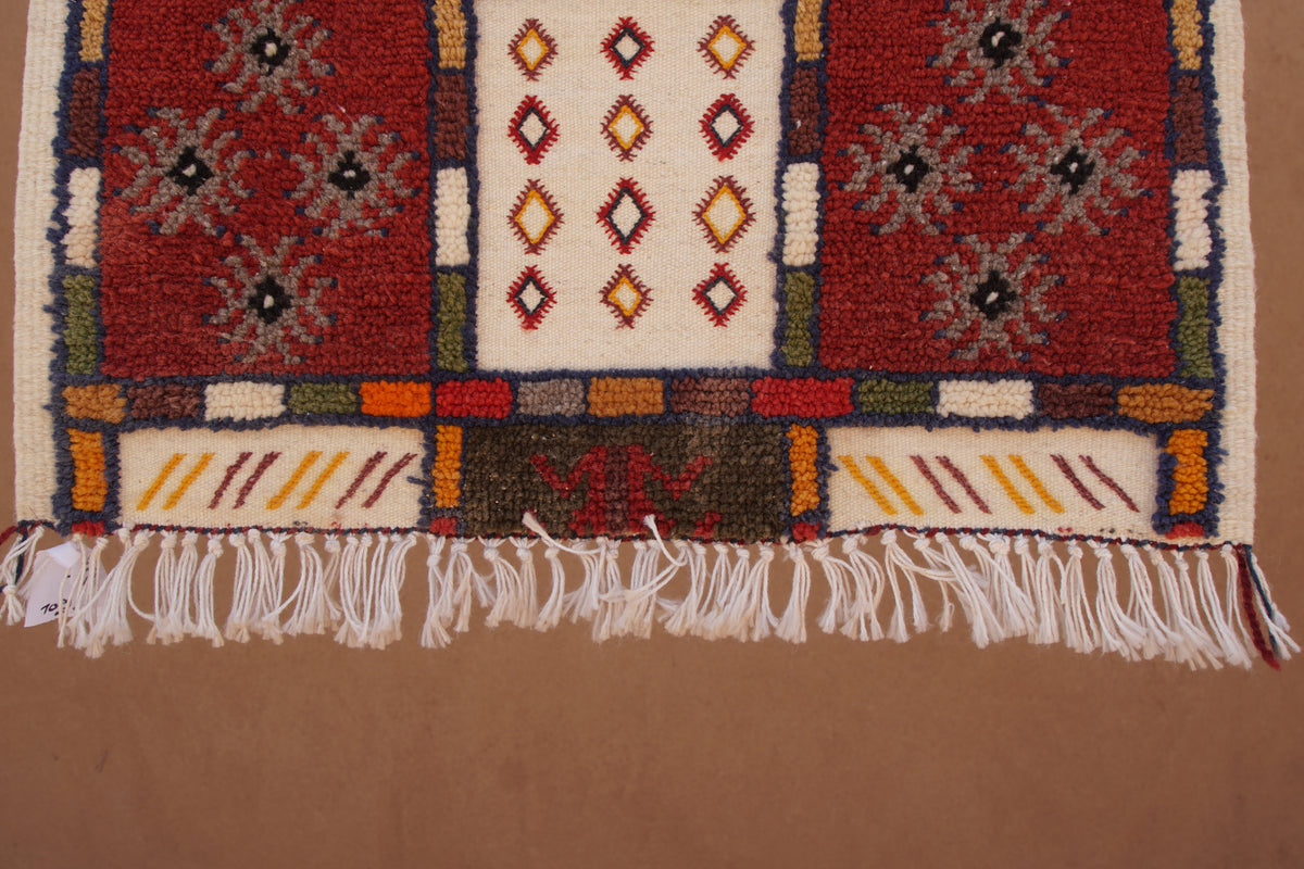 MOSAIC BERBER PICASSO RUG- HANDWOVEN TAZNAKHT WOOL CARPET