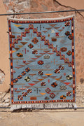AKHNIF TAZNAKHT LIGHT MAJORELLE BLUE COLOR - INDIGO AKHNIF MOROCCAN RUG