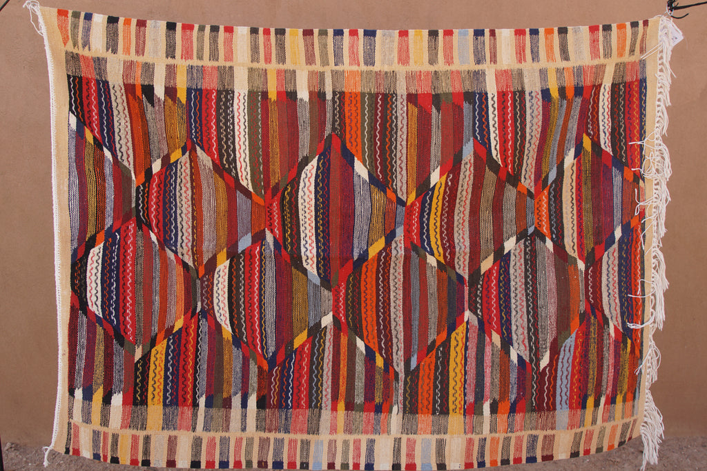 BERBER PICASO TAZNAKHT RUG - HANDWOVEN MOROCCAN FLAT WEAVE CARPET