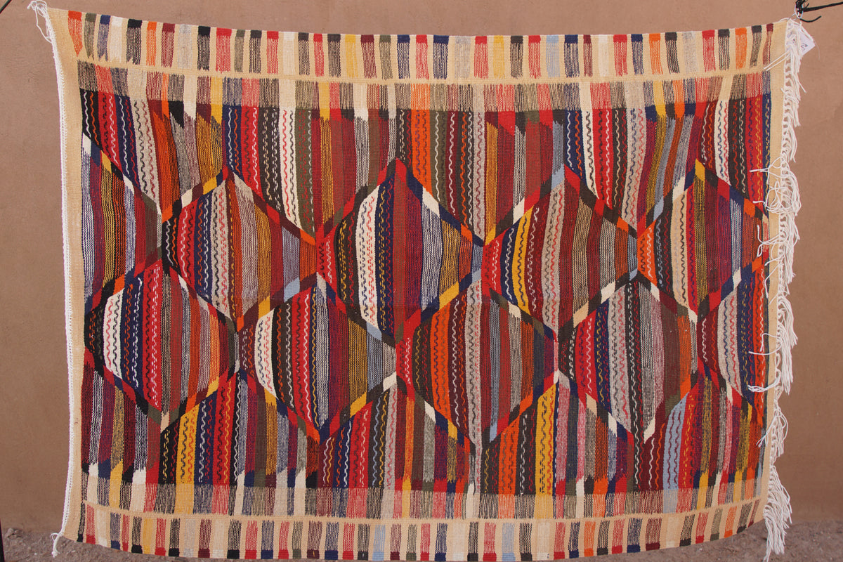 BERBER PICASO TAZNAKHT RUG - HANDWOVEN MOROCCAN FLAT WEAVE CARPET